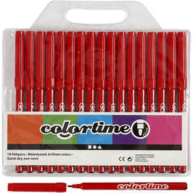 Feutres Colortime, trait 2 mm, rouge, 18 pièces/ 1 Pq. [HOB-373540]