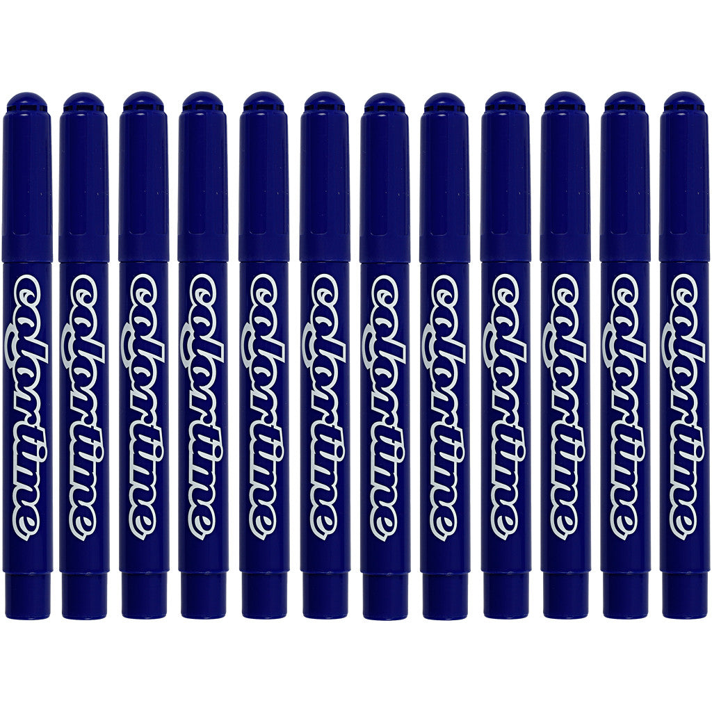 Feutres Colortime, trait 5 mm, bleu foncé, 12 pièces/ 1 Pq. [HOB-37355]