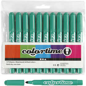 Feutres Colortime, trait 5 mm, vert vif, 12 pièces/ 1 Pq. [HOB-37357]