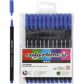 Feutres Fineliner Colortime, trait 0,6-0,7 mm, bleu foncé, 12 pièces/ 1 Pq. [HOB-373634]