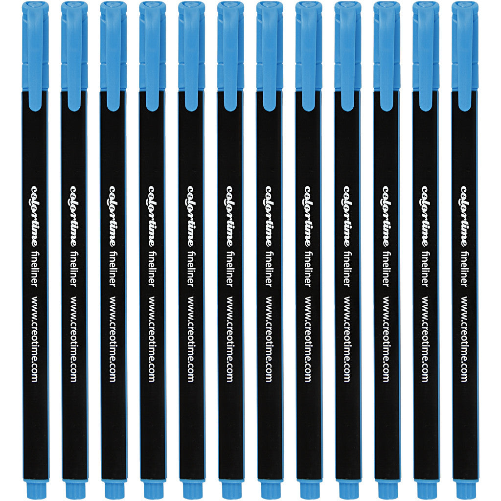 Feutres Fineliner Colortime, trait 0,6-0,7 mm, bleu clair, 12 pièces/ 1 Pq. [HOB-373635]