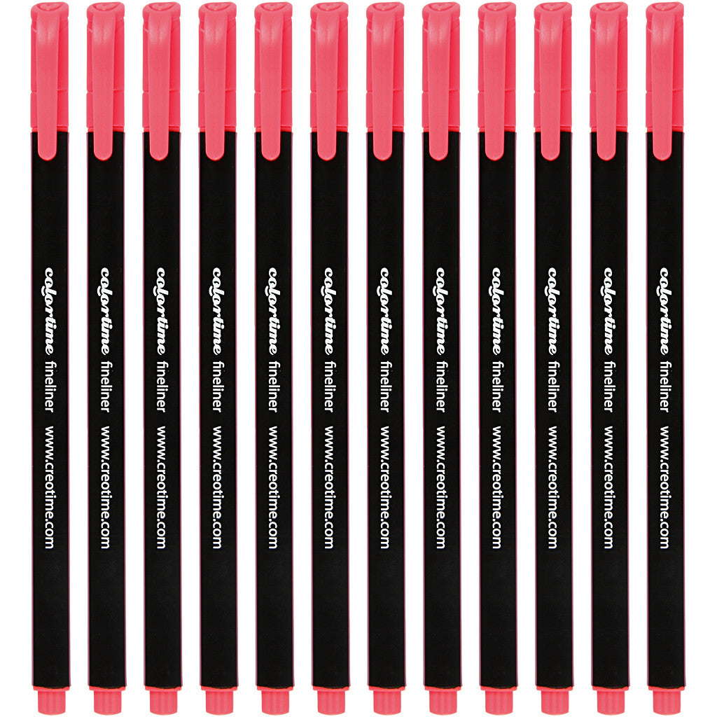 Feutres Fineliner Colortime, trait 0,6-0,7 mm, rose, 12 pièces/ 1 Pq. [HOB-373639]