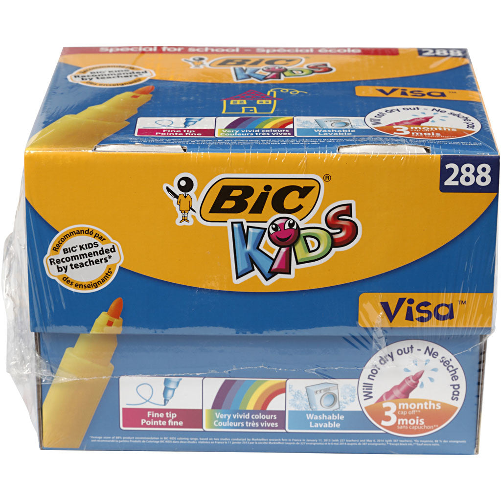 BIC Feutre Visa Fin, trait 1,6 mm, ass. de couleurs, 12x24 pièces/ 1 Pq. [HOB-37585]
