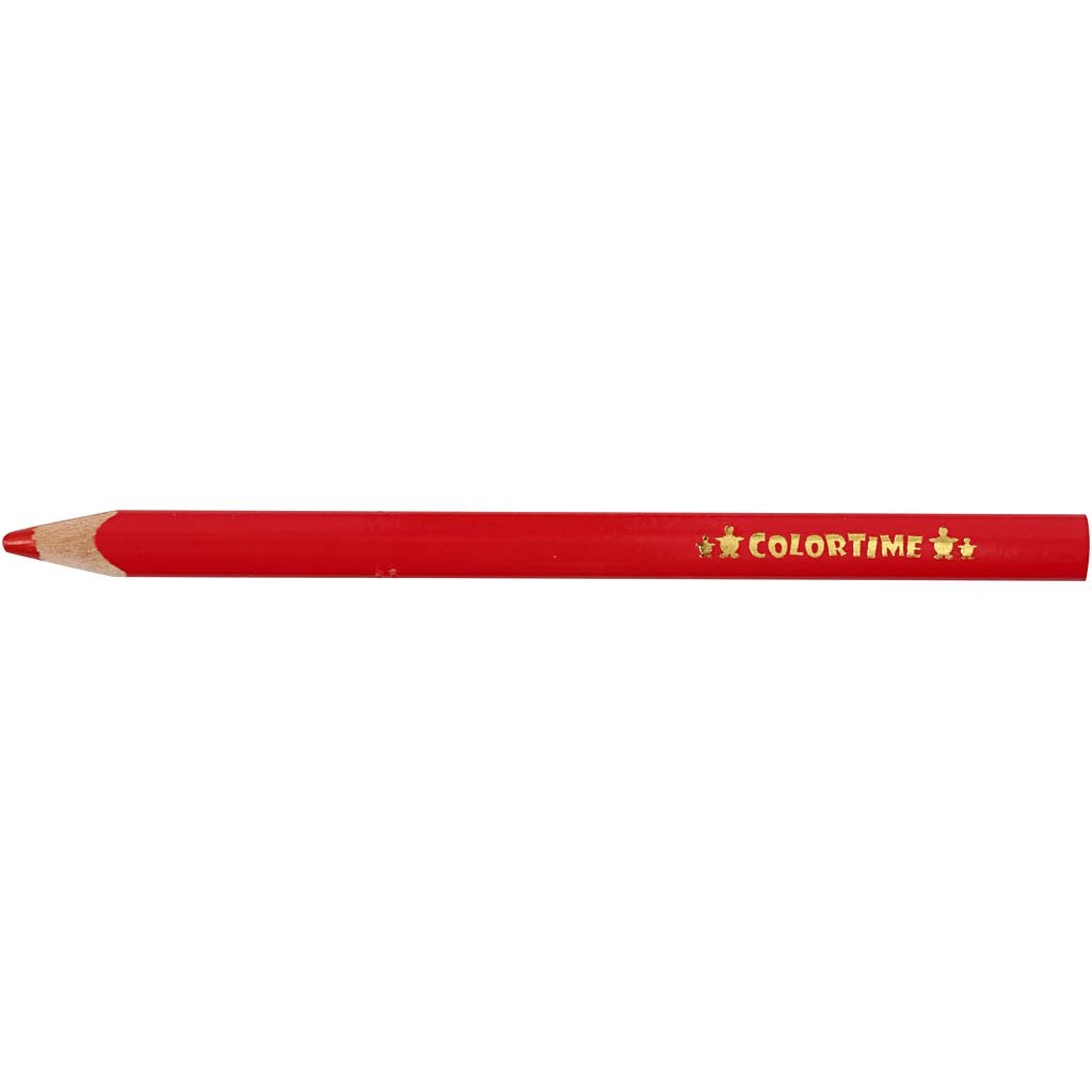 Crayons de Couleur Colortime, L : 17,45 cm, mine 5 mm, JUMBO, rouge, 12 pièces/ 1 Pq. [HOB-38172]