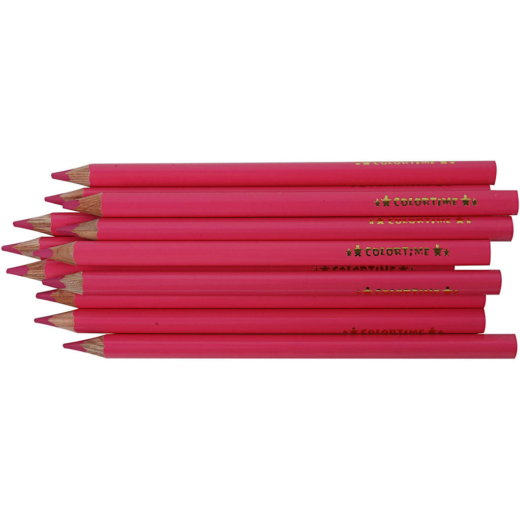 Crayons de Couleur Colortime, L : 17,45 cm, mine 5 mm, JUMBO, rose, 12 pièces/ 1 Pq. [HOB-38173]