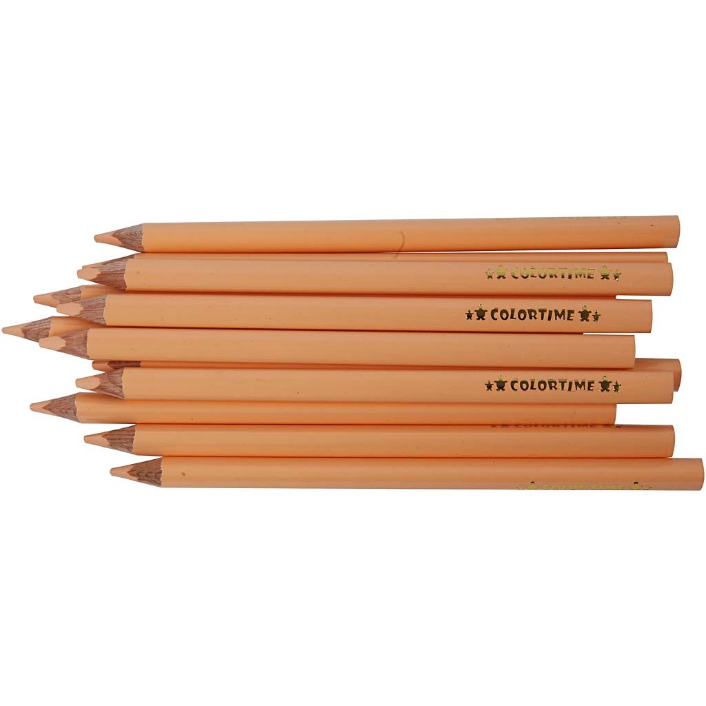 Crayons de Couleur Colortime, L : 17,45 cm, mine 5 mm, JUMBO, beige clair, 12 pièces/ 1 Pq. [HOB-38174]