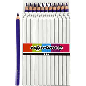 Crayons de Couleur Colortime, L : 17,45 cm, mine 5 mm, JUMBO, violet, 12 pièces/ 1 Pq. [HOB-38175]