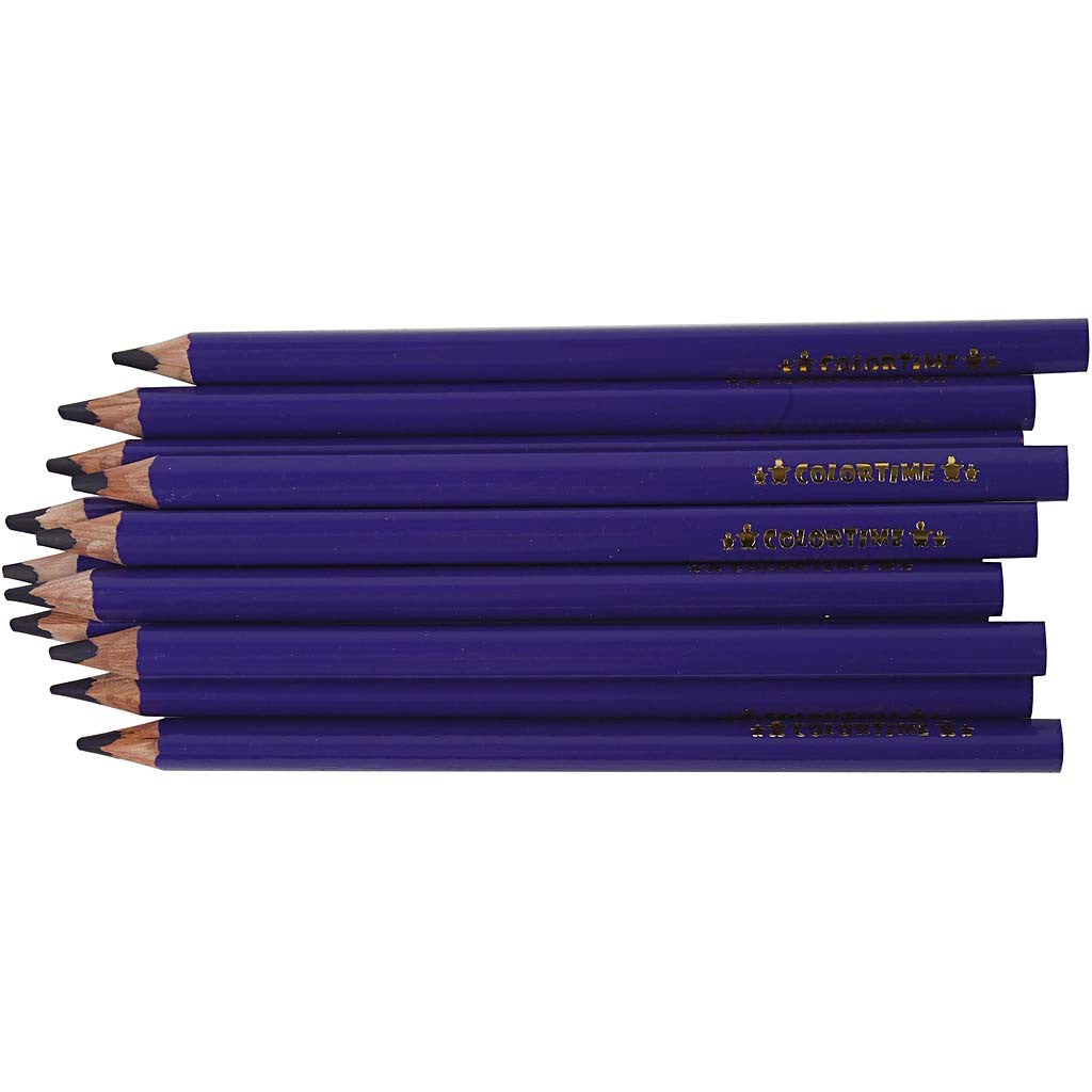 Crayons de Couleur Colortime, L : 17,45 cm, mine 5 mm, JUMBO, violet, 12 pièces/ 1 Pq. [HOB-38175]