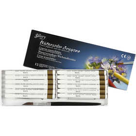 Pastels à la cire aquarellables, L : 9,3 cm, ép. 8 mm, blanc (301), 12 pièces/ 1 Pq. [HOB-38288]