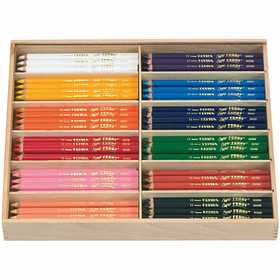 Crayons de couleur Lyra Super Ferby 1, L : 18 cm, mine 6,25 mm, ass. de couleurs, 12x12 pièces/ 1 Pq. [HOB-38380]