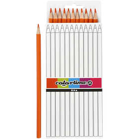 Crayons de Couleur Colortime, L : 17 cm, mine 3 mm, orange, 12 pièces/ 1 Pq. [HOB-38571]