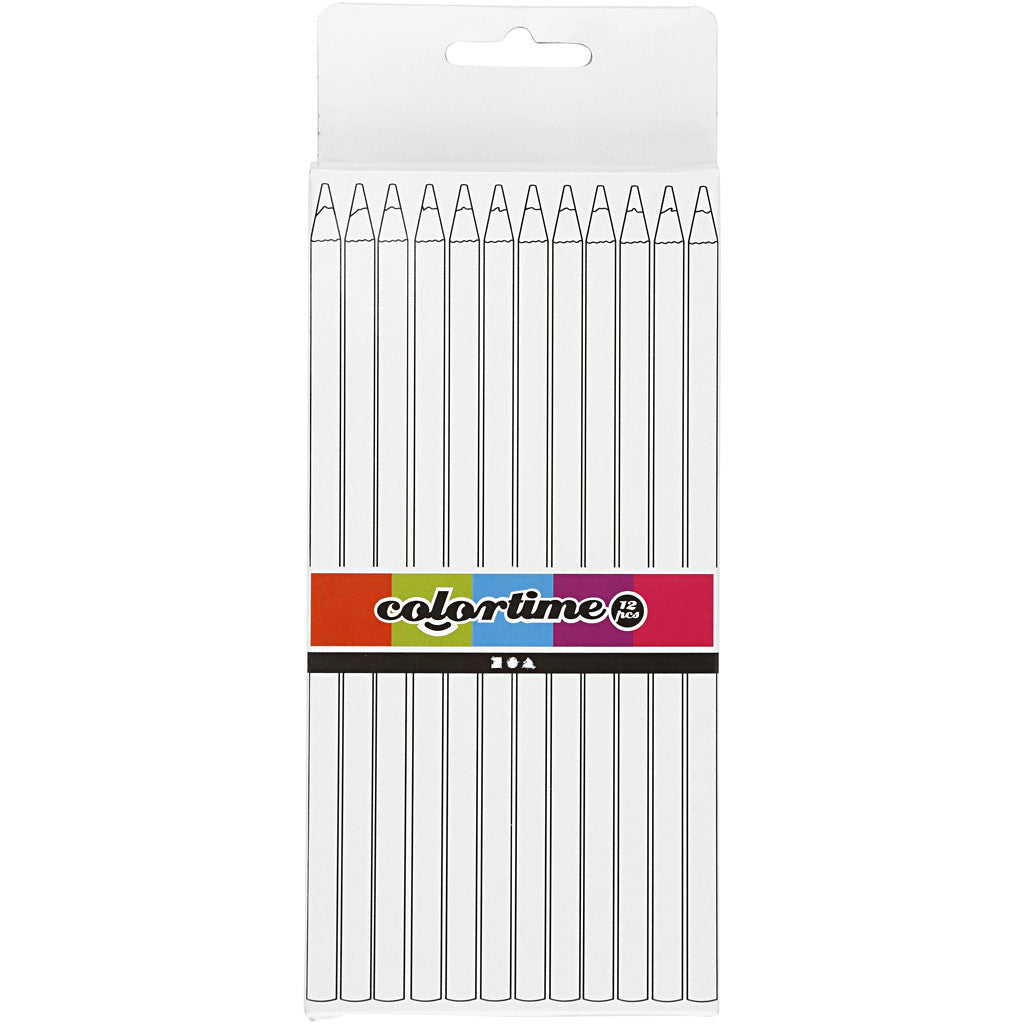 Crayons de Couleur Colortime, L : 17 cm, mine 3 mm, bleu clair, 12 pièces/ 1 Pq. [HOB-38576]