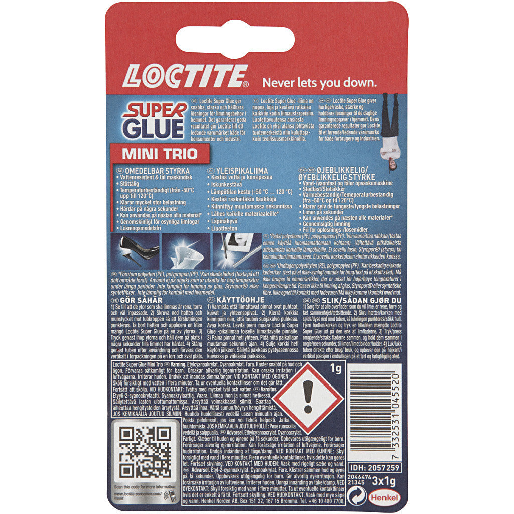 Super Glue Loctite, 3x1 gr/ 1 Pq. [HOB-39059]