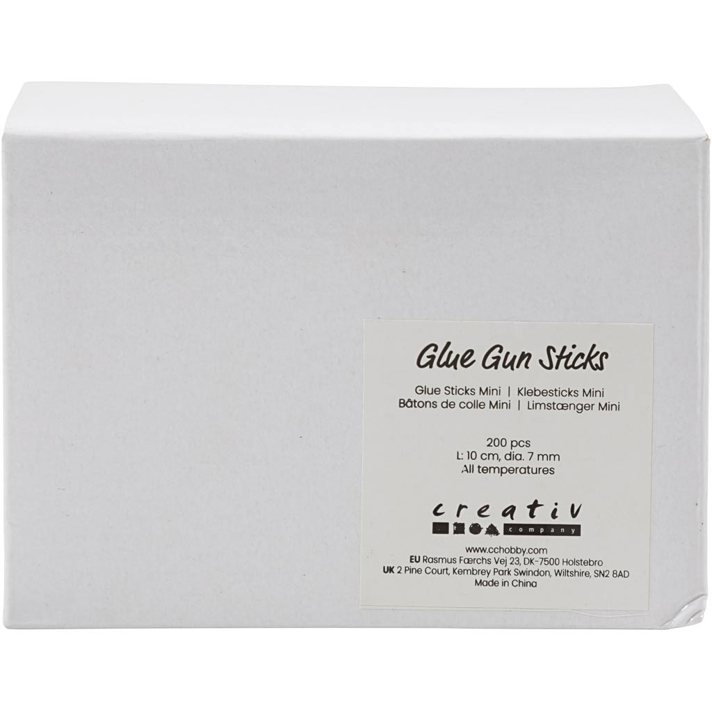 Bâtons de colle Mini, L : 10 cm, d 7 mm, 200 pièces/ 1 Pq. [HOB-391365]