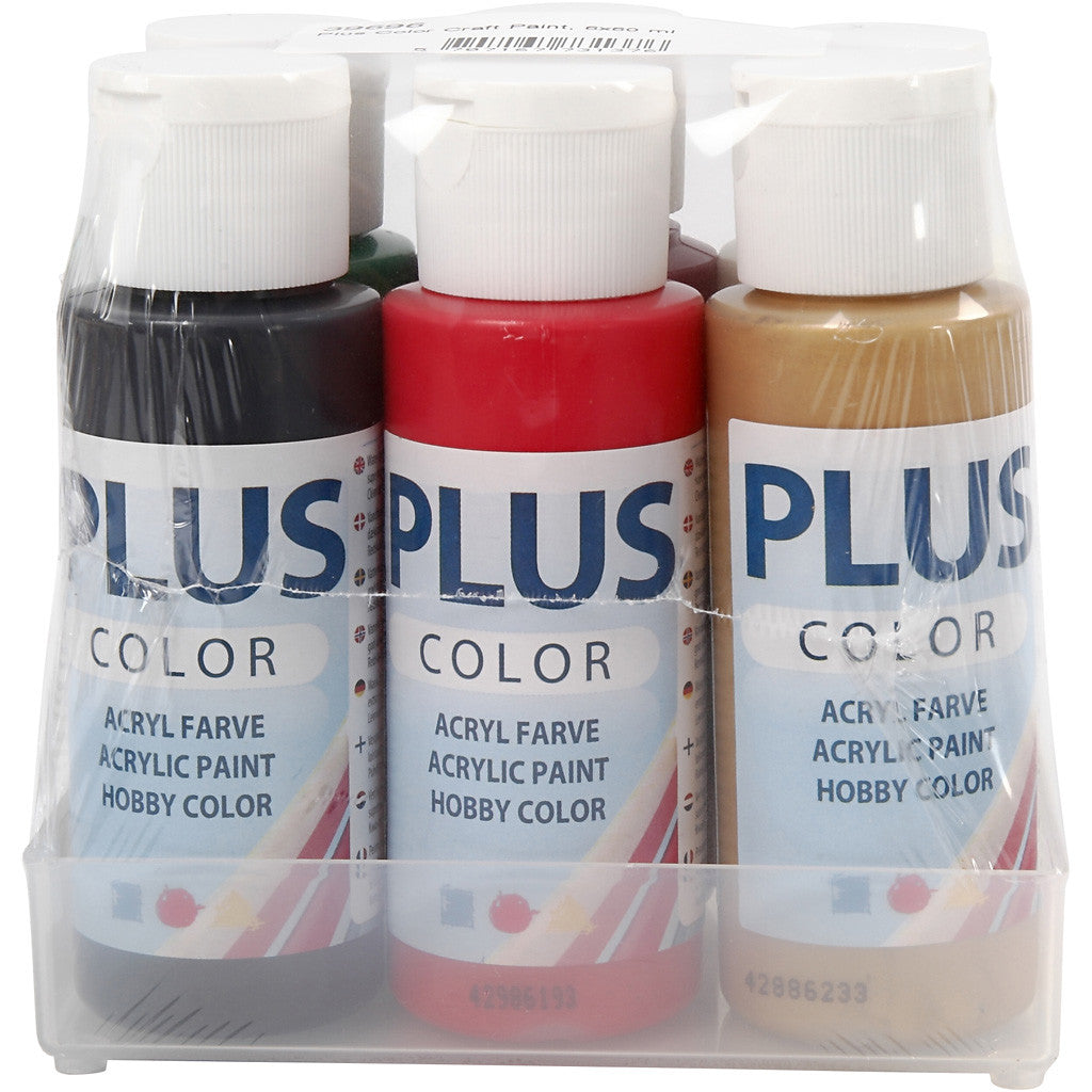 Peinture Acrylique Plus Color, couleurs de noël, 6x60 ml/ 1 Pq. [HOB-39696]