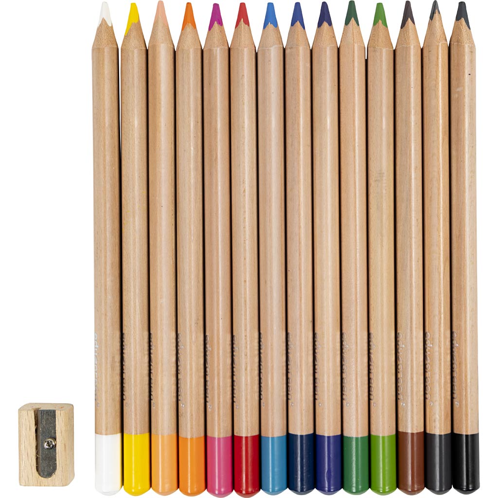 Crayons de Couleur Jumbo Edugreen, mine 5 mm, ass. de couleurs, 12 pièces/ 1 Pq. [HOB-408114]