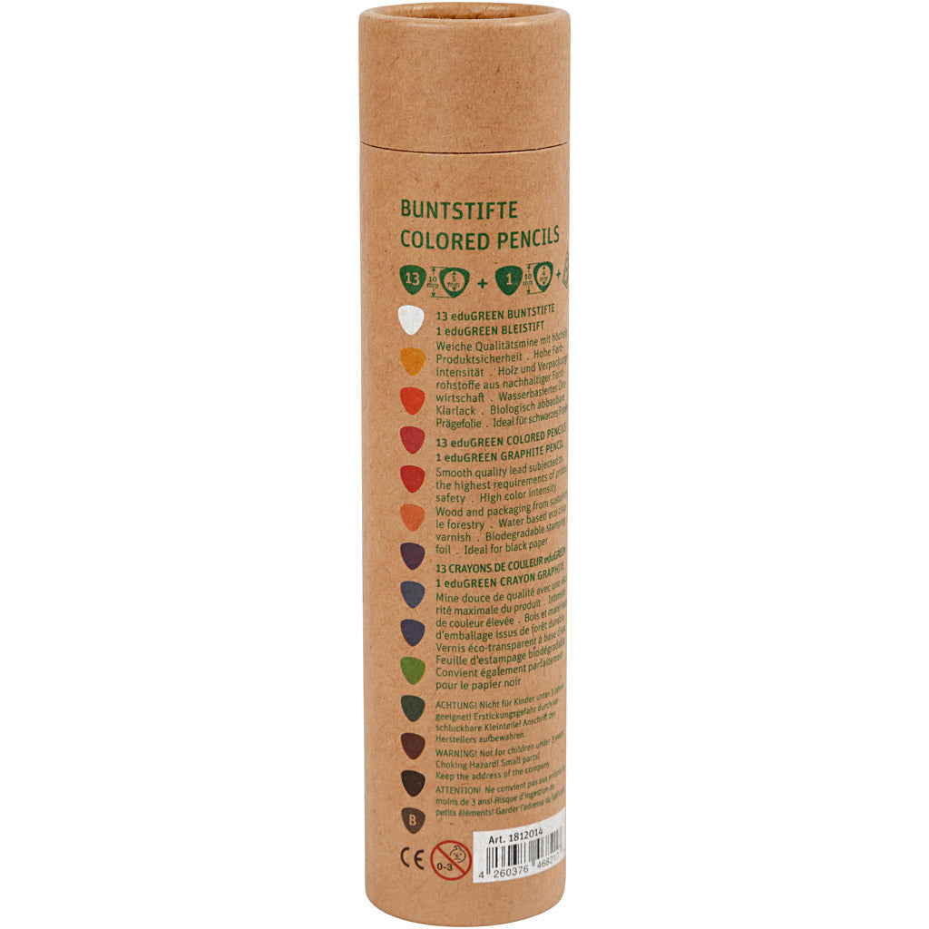 Crayons de Couleur Jumbo Edugreen, mine 5 mm, ass. de couleurs, 12 pièces/ 1 Pq. [HOB-408114]