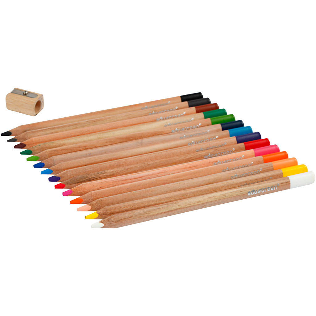 Crayons de Couleur Jumbo Edugreen, mine 5 mm, ass. de couleurs, 12 pièces/ 1 Pq. [HOB-408114]