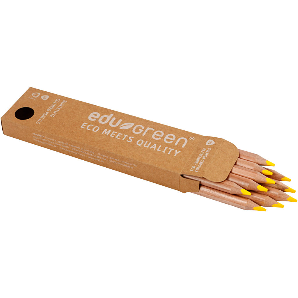 Crayons de Couleur Jumbo Edugreen, mine 5 mm, jaune, 10 pièces/ 1 Pq. [HOB-408214]