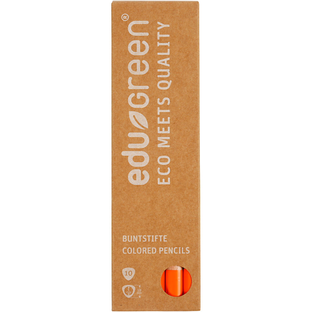 Crayons de Couleur Jumbo Edugreen, mine 5 mm, orange, 10 pièces/ 1 Pq. [HOB-408224]