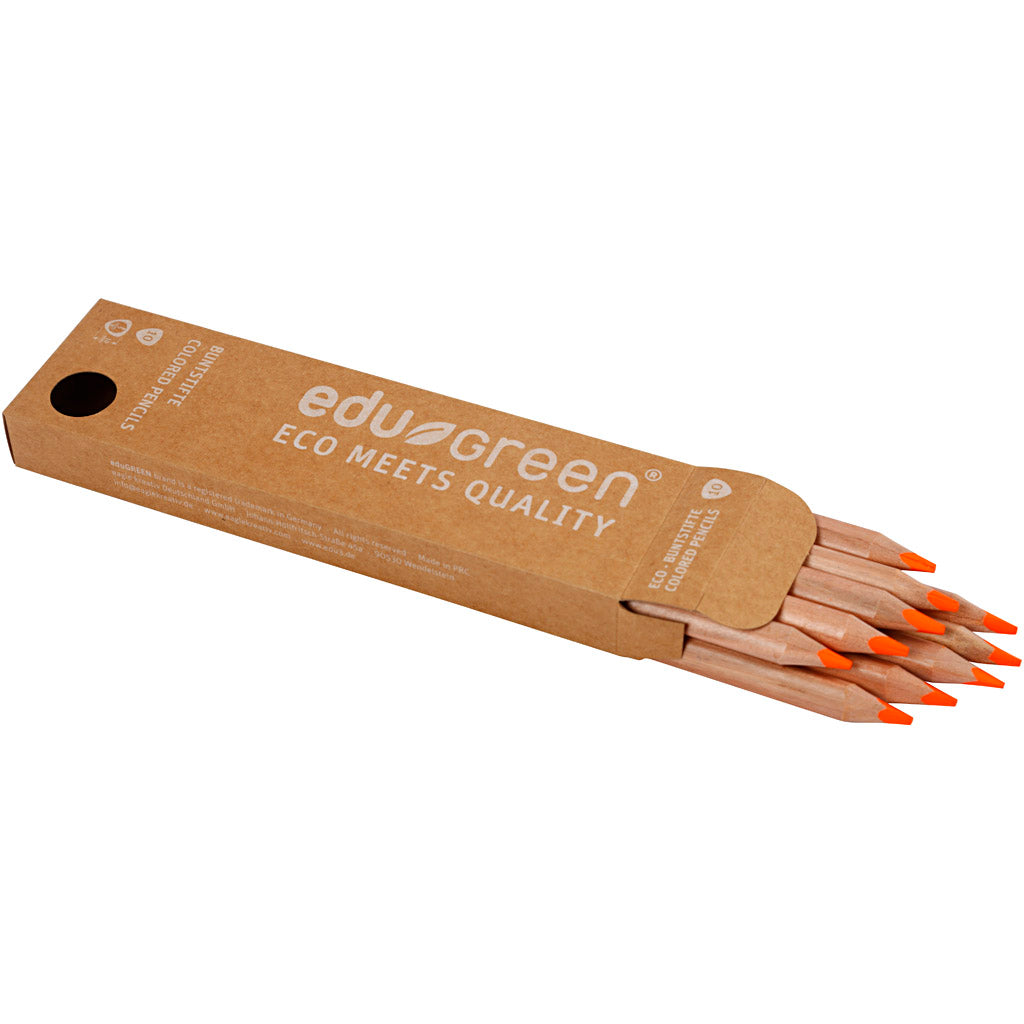 Crayons de Couleur Jumbo Edugreen, mine 5 mm, orange, 10 pièces/ 1 Pq. [HOB-408224]