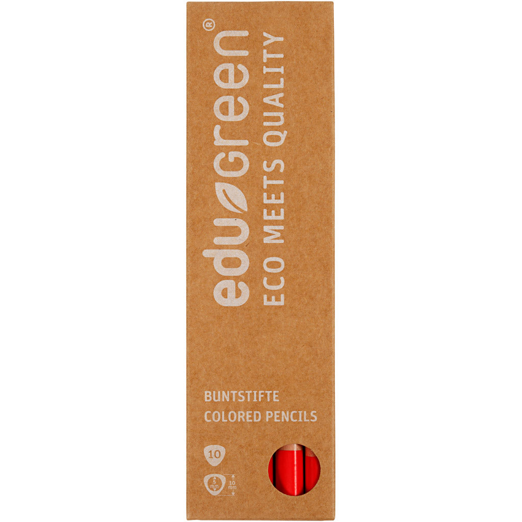Crayons de Couleur Jumbo Edugreen, mine 5 mm, rouge, 10 pièces/ 1 Pq. [HOB-408236]