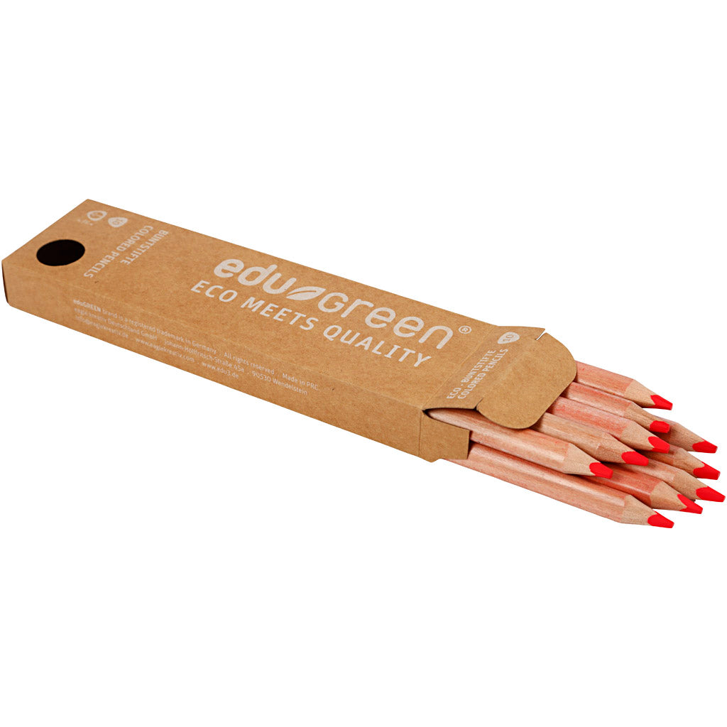 Crayons de Couleur Jumbo Edugreen, mine 5 mm, rouge, 10 pièces/ 1 Pq. [HOB-408236]