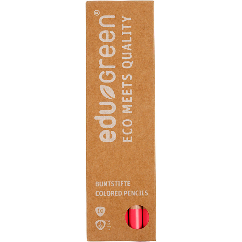 Crayons de Couleur Jumbo Edugreen, mine 5 mm, rose, 10 pièces/ 1 Pq. [HOB-408240]