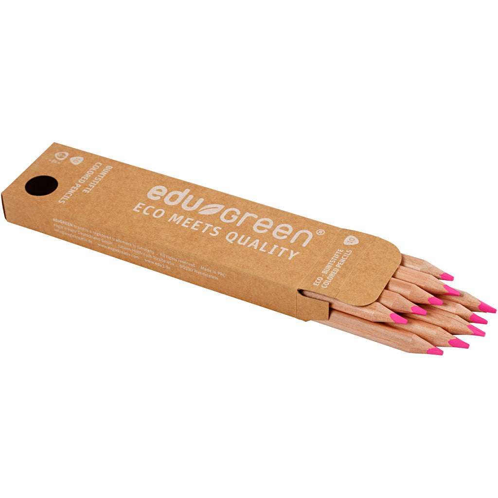 Crayons de Couleur Jumbo Edugreen, mine 5 mm, rose, 10 pièces/ 1 Pq. [HOB-408240]