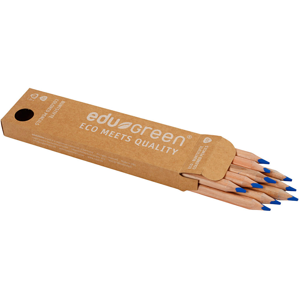 Crayons de Couleur Jumbo Edugreen, mine 5 mm, bleu, 10 pièces/ 1 Pq. [HOB-408254]