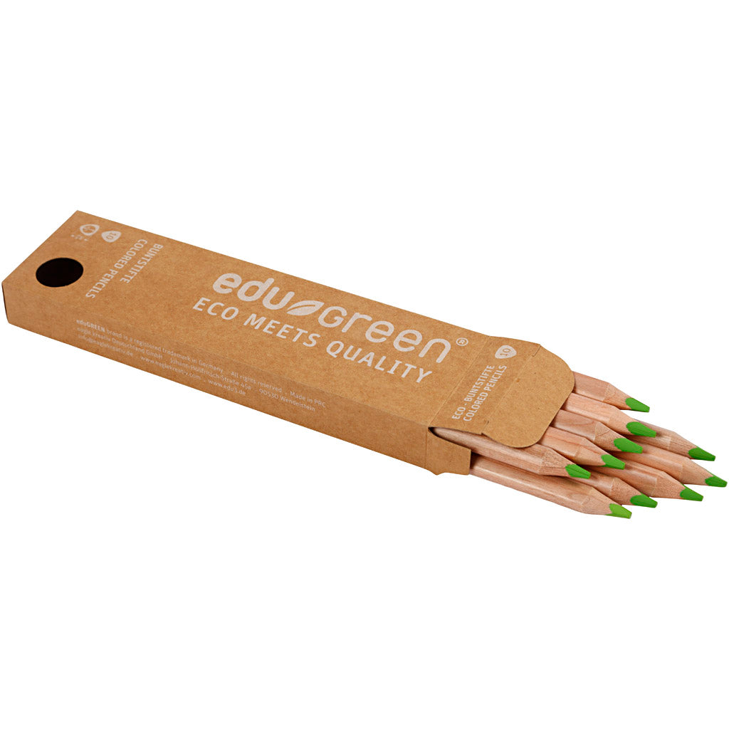 Crayons de Couleur Jumbo Edugreen, mine 5 mm, vert clair, 10 pièces/ 1 Pq. [HOB-408263]