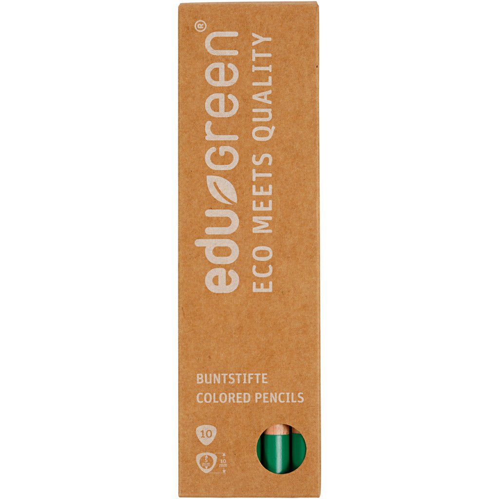 Crayons de Couleur Jumbo Edugreen, mine 5 mm, vert, 10 pièces/ 1 Pq. [HOB-408264]