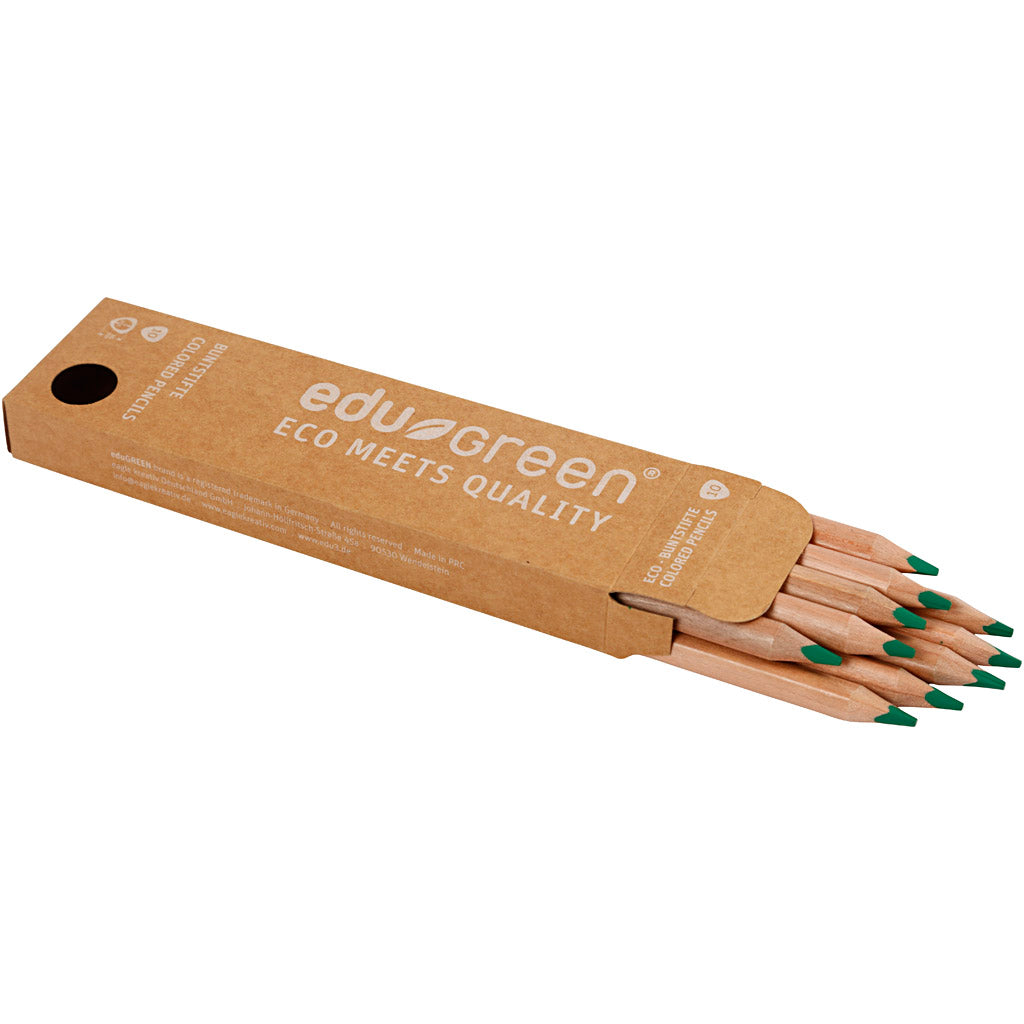 Crayons de Couleur Jumbo Edugreen, mine 5 mm, vert, 10 pièces/ 1 Pq. [HOB-408264]