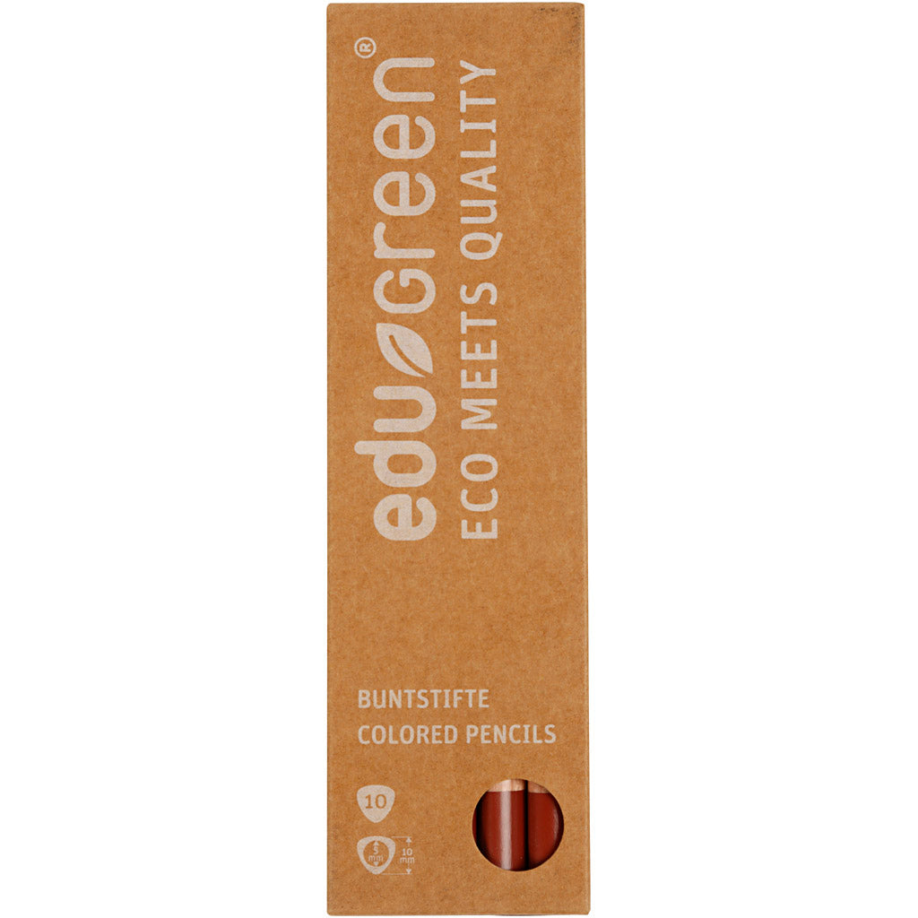 Crayons de Couleur Jumbo Edugreen, mine 5 mm, brun, 10 pièces/ 1 Pq. [HOB-408274]