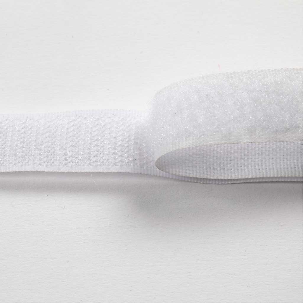 Velcro non-adhésif, L : 20 mm, blanc, 5 m/ 1 rouleau [HOB-41024]