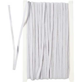 Cordon élastique, L : 6 mm, blanc, 50 m/ 1 rouleau [HOB-41042]