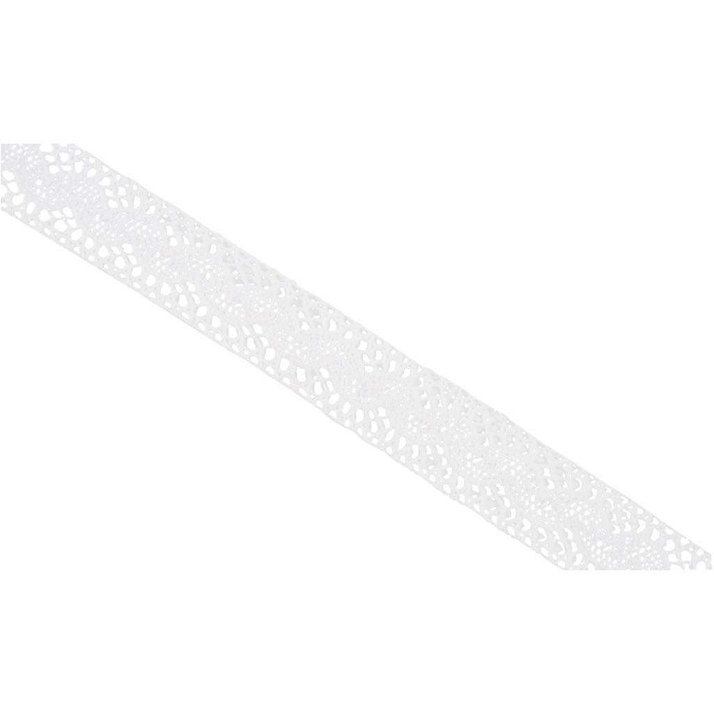 Ruban dentelle, L : 30 mm, blanc, 10 m/ 1 rouleau [HOB-41093]
