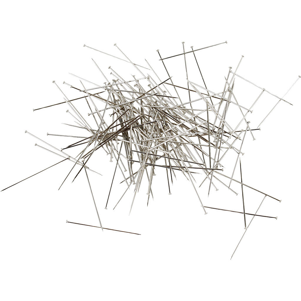 Epingles à tête, L : 37 mm, ép. 0,7 mm, ca. 4500 pièce, argent, 500 gr/ 1 Pq. [HOB-41113]