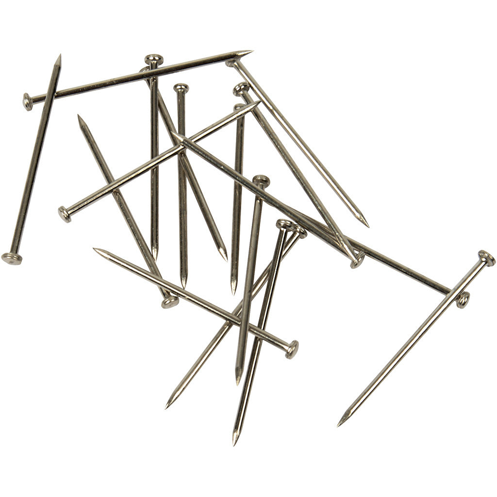 Epingles à tête, L : 16 mm, ép. 0,65 mm, ca. 500 pièce, argent, 35 gr/ 1 Pq. [HOB-41123]