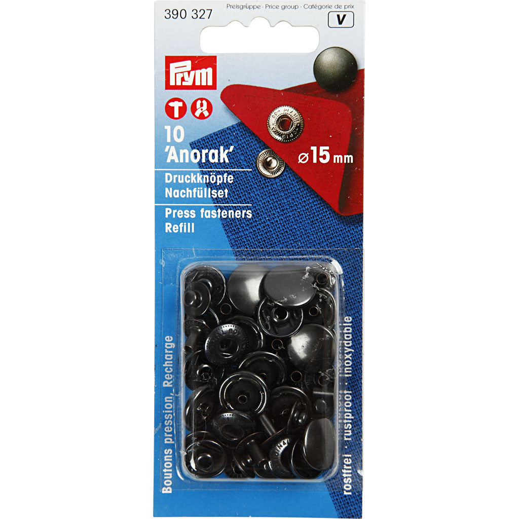 Boutons pression - Recharges, d 15 mm, 10 pièces/ 1 Pq. [HOB-41165]