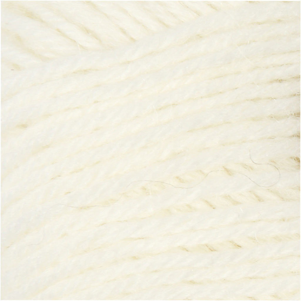 Pelote de Laine pour Chaussettes, L : 200 M, blanc cassé, 50 gr/ 1 boule [HOB-41311]