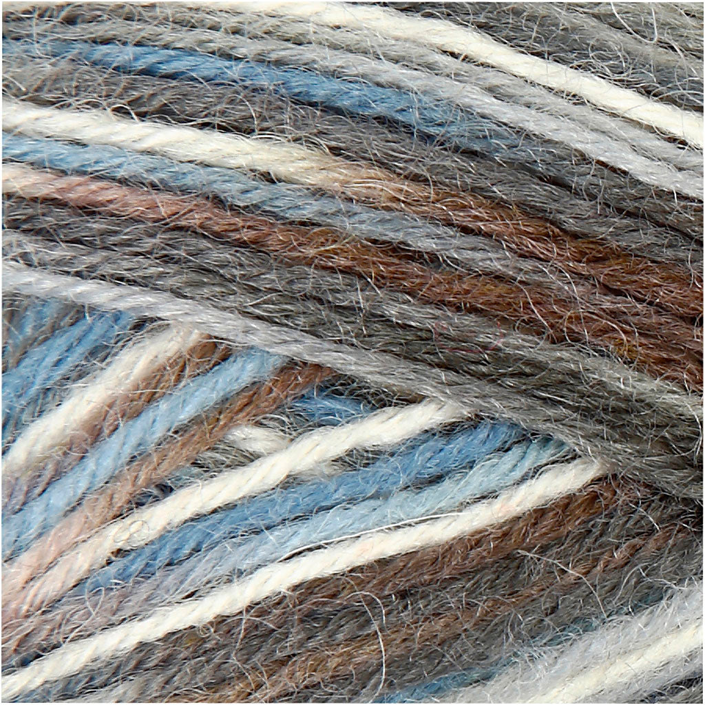 Pelote de Laine pour Chaussettes, L : 200 M, harmonie bleu/gris, 50 gr/ 1 boule [HOB-41318]