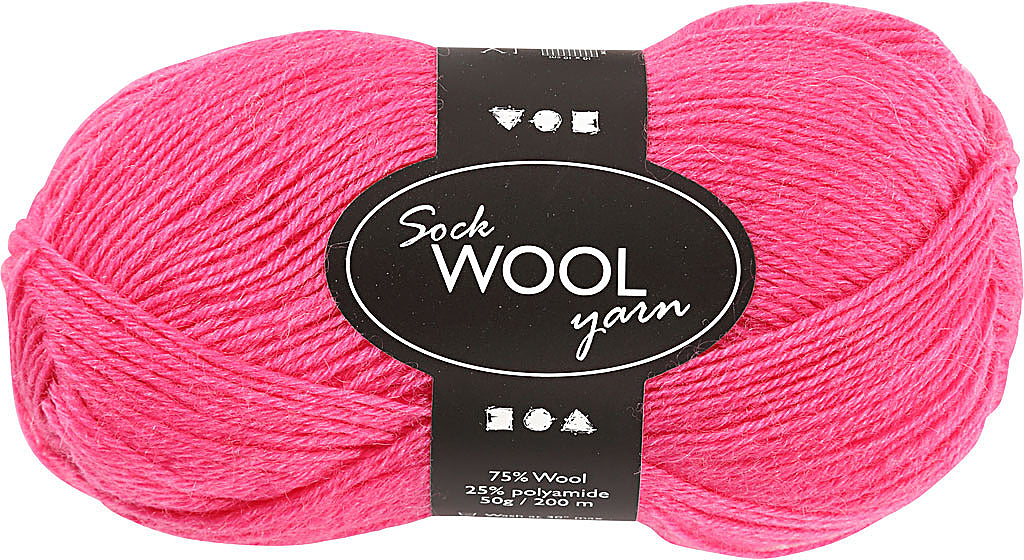 Sock Yarn, L: 200 M, pink, 50 g/ 1 ball