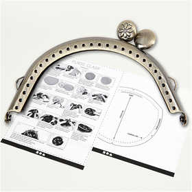 Kit fermoir petit sac, dim. 8 cm, laiton brossé, 1 pièce [HOB-41355]