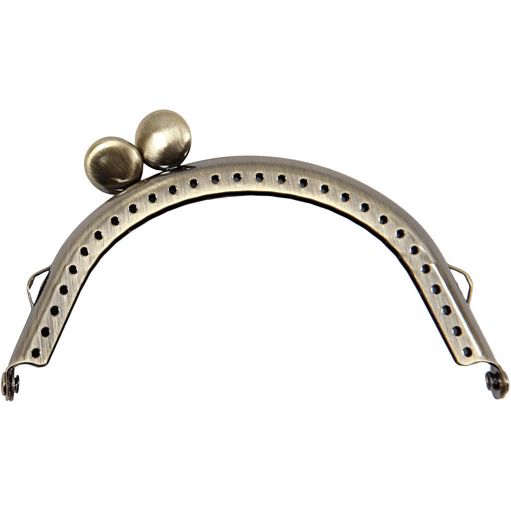 Kit fermoir petit sac, dim. 8 cm, laiton brossé, 1 pièce [HOB-41355]