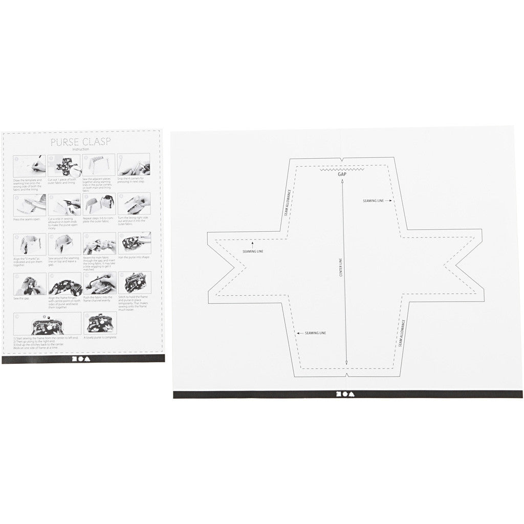 Kit fermoir petit sac, dim. 10 cm, gris foncé métallique, 1 pièce [HOB-41359]