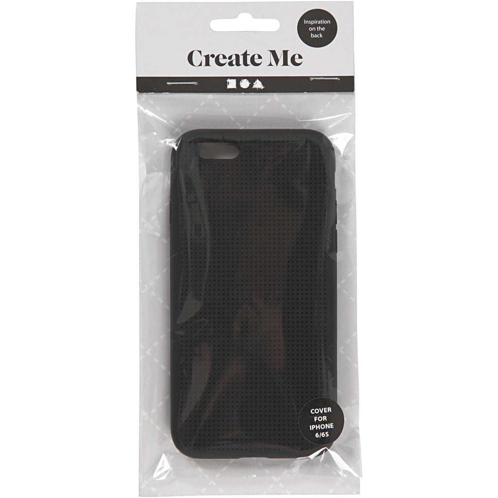 Protège portable à broder, dim. 6/6S, dim. 6,8x13,8 cm, ép. 8 mm, noir, 1 pièce [HOB-41396]