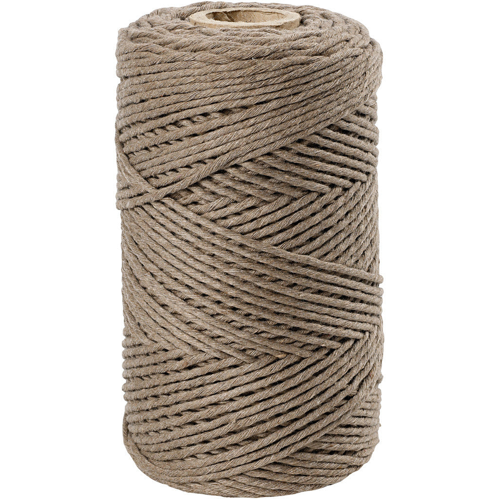 Cordon pour Macramé, L : 198 M, d 2 mm, brun clair, 330 gr/ 1 rouleau [HOB-414761]