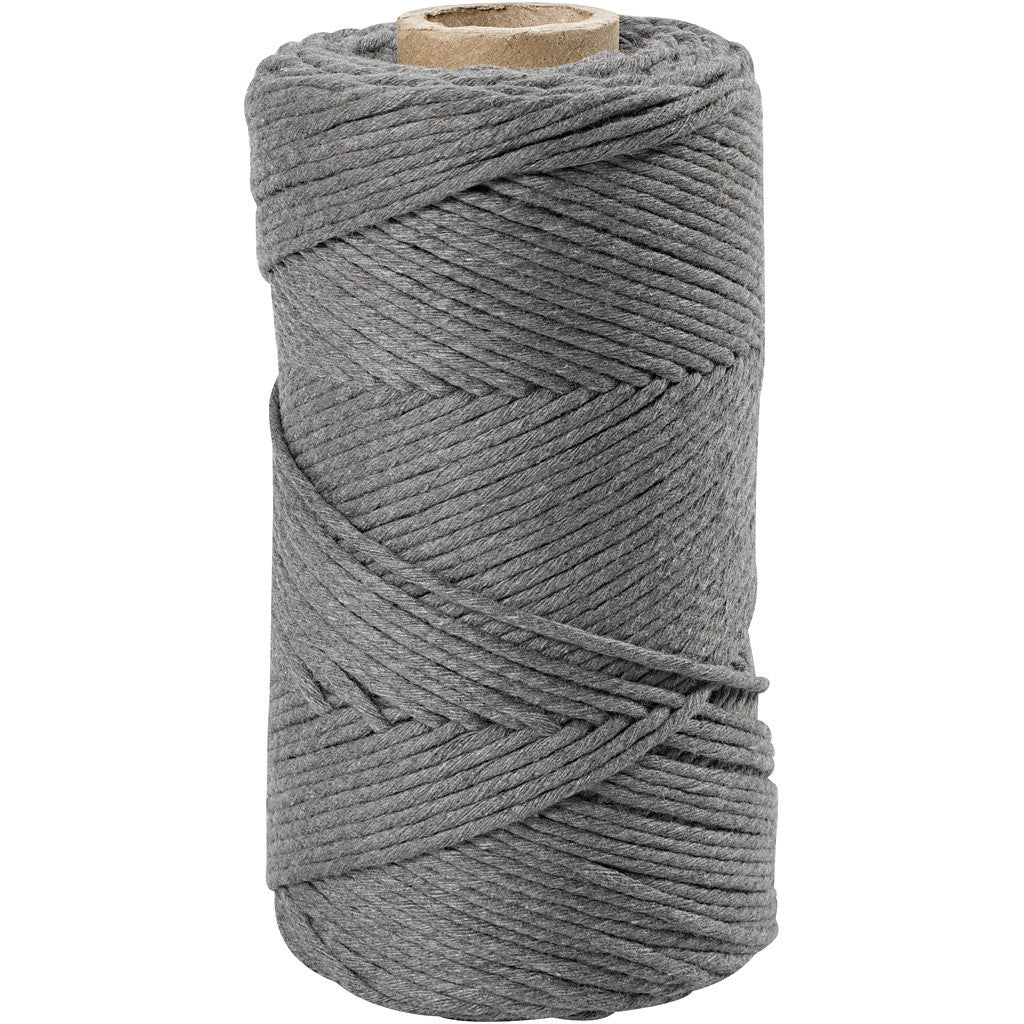 Cordon pour Macramé, L : 198 M, d 2 mm, gris, 330 gr/ 1 rouleau [HOB-414764]