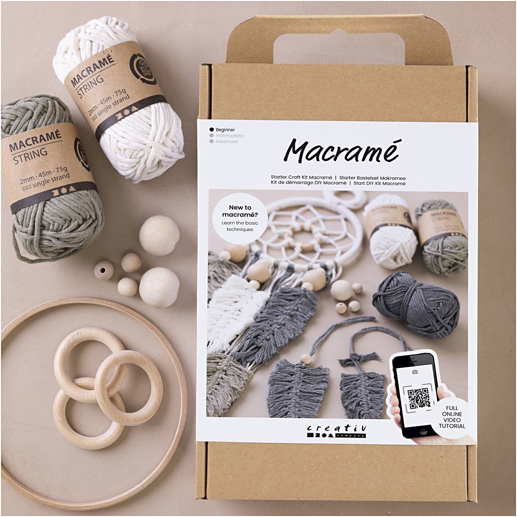 Kit de démarrage DIY Macramé, 1 Pq. [HOB-41477]